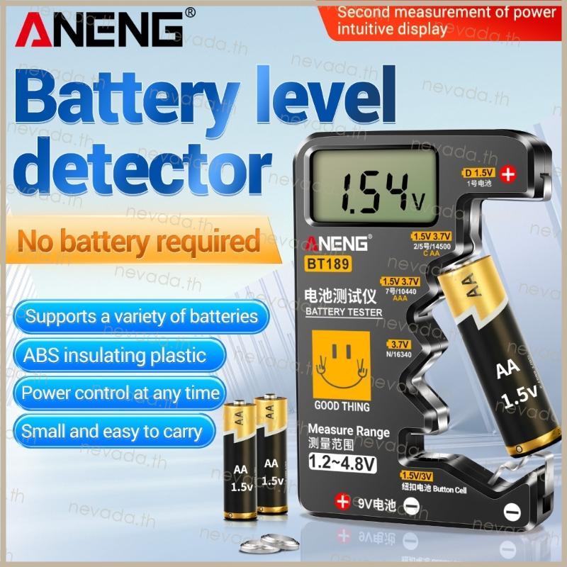 Nev ʚɞ Tester LCD-Digital สําหรับเซลล์ปุ่มแบตเตอรี่ AAA CD N- 9V