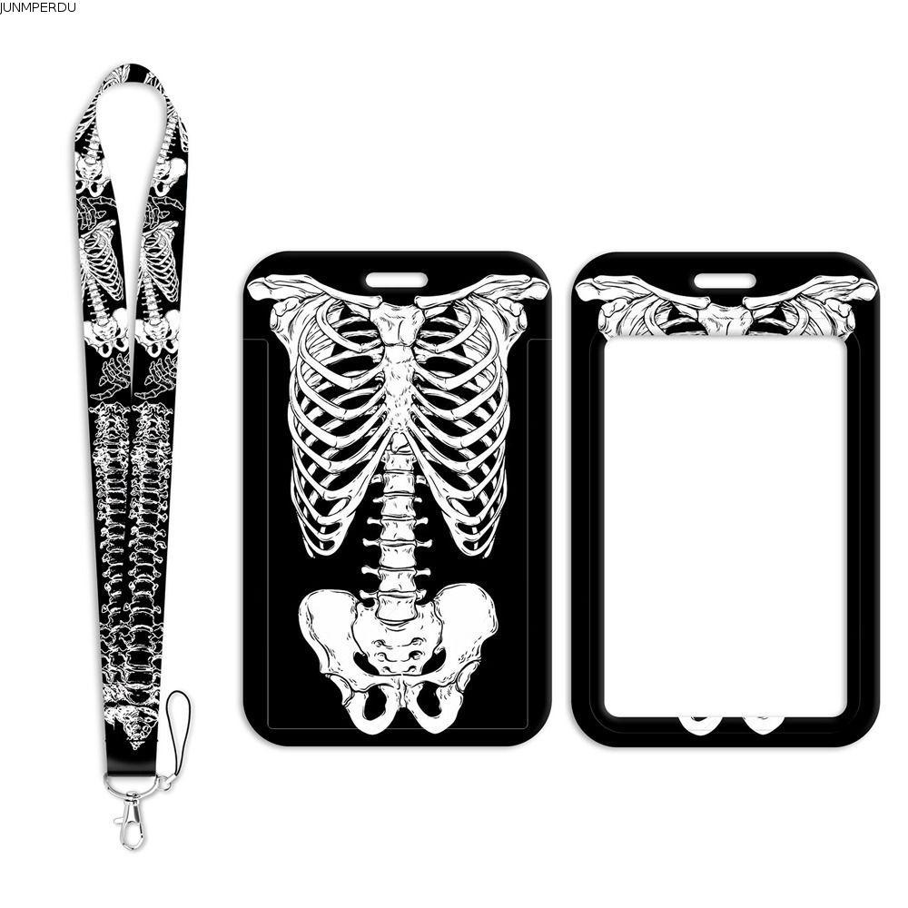 JUNMPER2R Skull Credentials Holder, Punk Style Skull Design Name Card Cover, Gothic Style Skeleton L