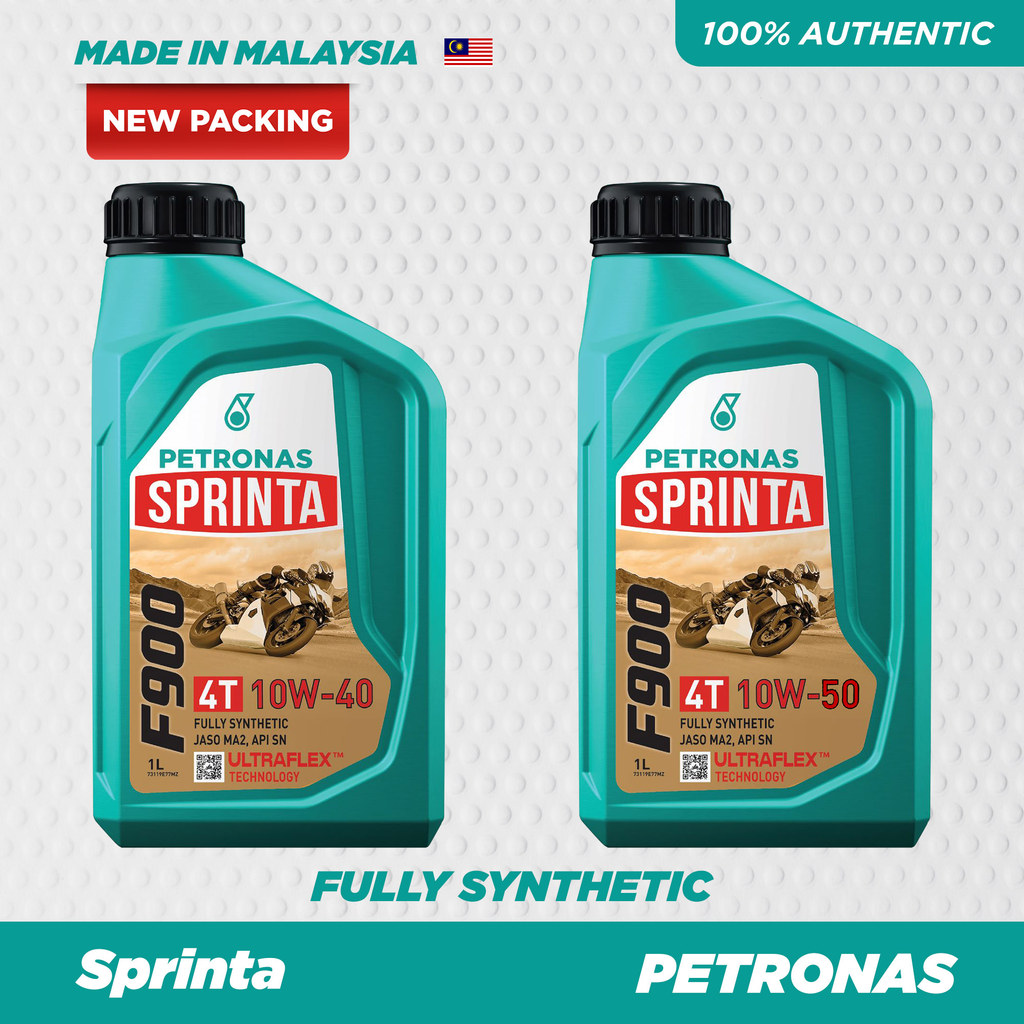 1L/1.2L PETRONAS SPRINTA F900 10W40 10W50 4T FULLY SYNTHETIC ENGINE OIL ENJIN MINYAK HITAM มอเตอร์