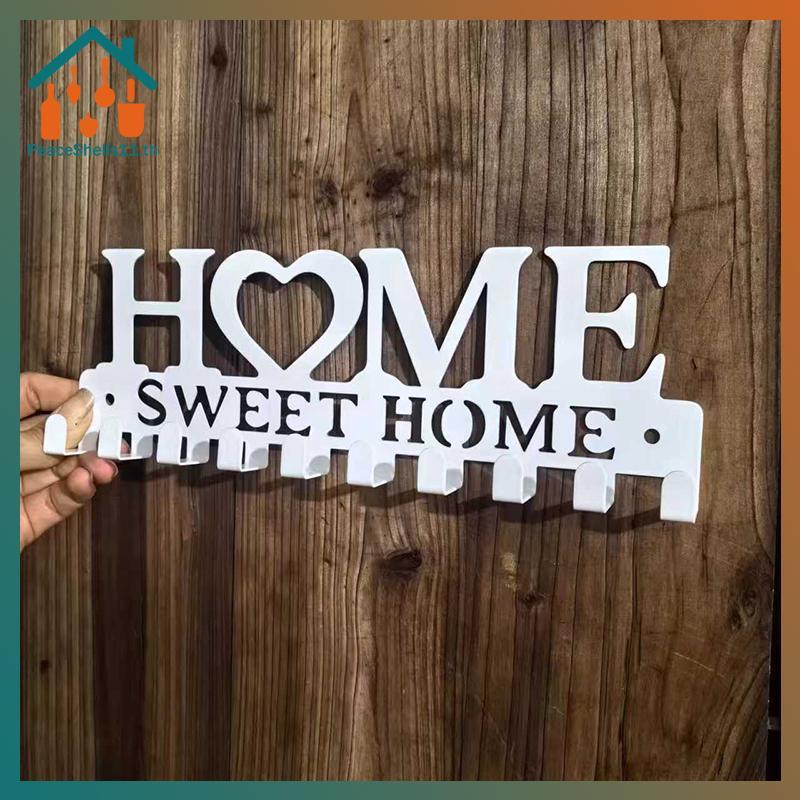 PeaceShells 1PC ติดผนัง Sweet Home ตกแต่ง Key Holder, Key Wall Hook TH