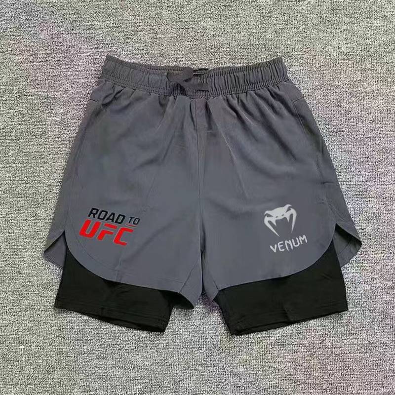 Summer Men's Quick-Drying Sports Shorts Loose Breathable Double-Layer Pants Fitness Training Fightin