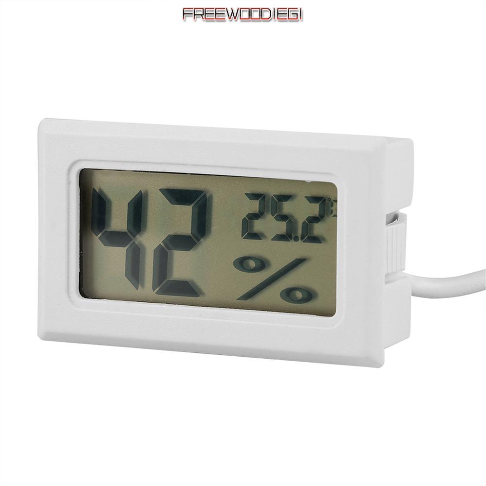 FREEWOODIEGI เครื่องวัดอุณหภูมิอิเล็กทรอนิกส์,พลาสติกสีขาวดิจิตอล,จอแสดงผล LCD แบบฝังตัวทนทานภายนอก 