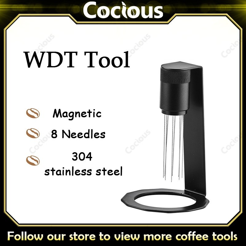 WDT Tool Espresso Distribution Tools Coffee Stirrer 8 Needles With Magnetic Stand Storage