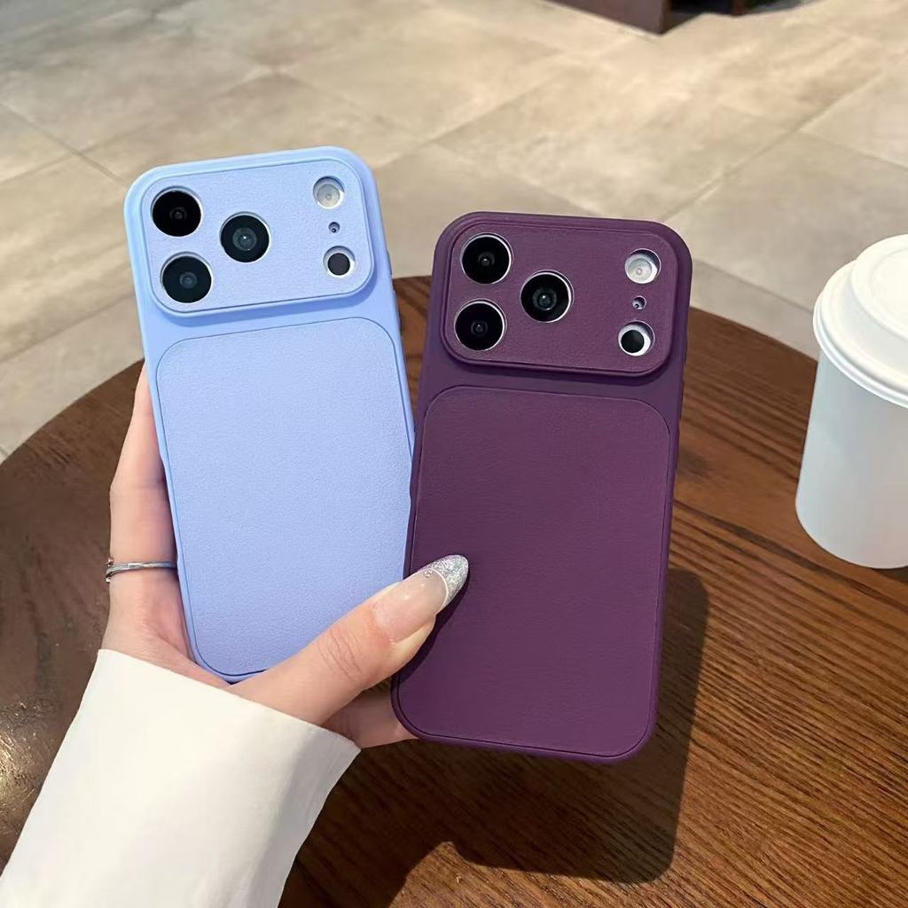 หนังหรูหรา Matte เคสโทรศัพท์สําหรับ iPhone 17 Air 18 16 15 14 Plus 13 Pro Max ทันทีเปิด 17 ฝาครอบหน้าต่างขนาดใหญ่