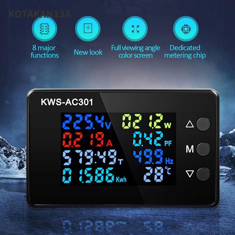 KOTAKAN13A AC Wattmeter KWS-AC301 0-100A ชิปเฉพาะเครื่องตรวจจับพลังงานเครื่องวัดพลังงาน