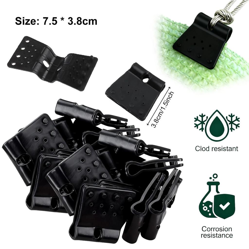7.5cmx3.8cm Universal Sun Shade Net Clips, 10-50pcs Plastic Fixing Clamps for Greenhouse Windproof N