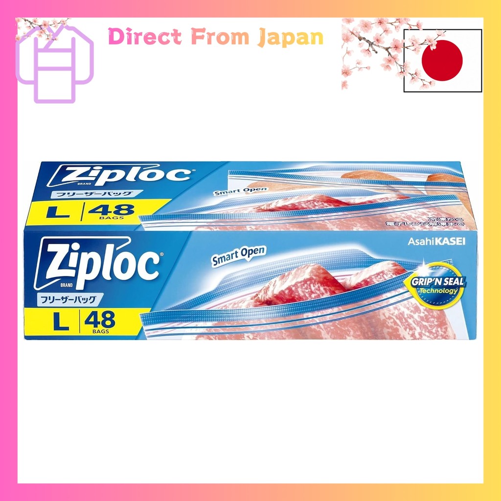 Extra-Large Capacity Ziploc Freezer Bag L 48 pieces Nishiokaya Shop