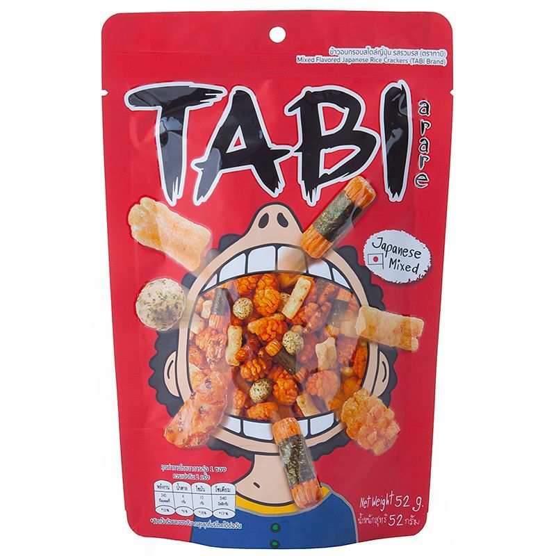 ทาบิอาราเระข้าวอบกรอบสไตล์ญี่ปุ่นรสรวมรส 52กรัม Tabi Arare Mixed Flavored Japanese Rice Crackers 52g.