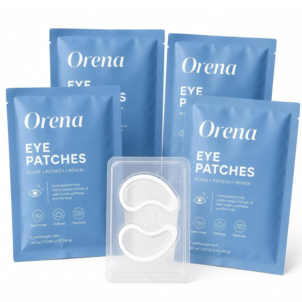 แผ่นแปะตา Orena สําหรับผู้ชาย, มาสก์รอบดวงตาไฮโดรเจลพร้อมกรดไฮยาลูโรนิกและคอลลาเจน, แผ่นแปะดูแลดวงตา