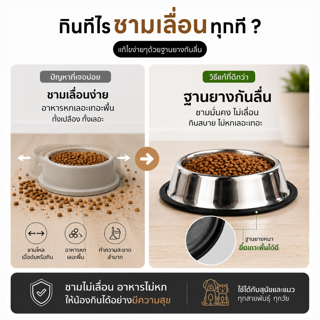 Doge&Orange وعاء طعام ستانلس مانع للانزلاق للحيوانات — صورة 3
