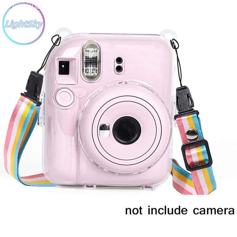 LightSky 1 PC คริสตัลเงากล้องสําหรับ Instax Mini 12 โปร่งใส Glitter กระเป๋าพร้อมสายคล้องสําหรับ Inst