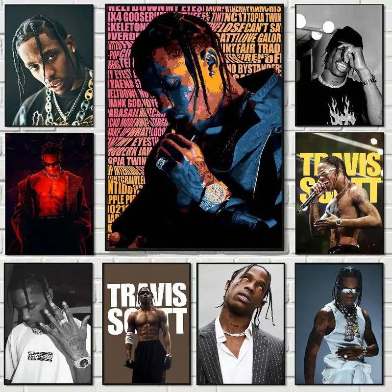CV7O นักร้อง Travis Scott อะนิเมะโปสเตอร์ Wall Art สําหรับ Home Bar Cafe ภาพยนตร์โรงละคร Decor DIY V