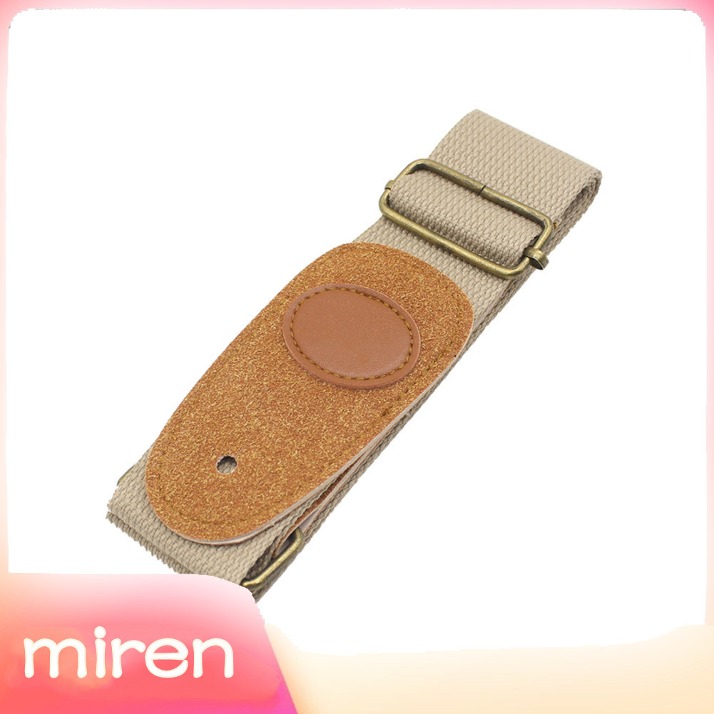 Miren-th IRIN ผ้าฝ้ายทอสายคล้องคอเข็มขัดปรับสำหรับ Electric Acoustic Folk PU หนัง 88.5-147 ซม. ยาว 5