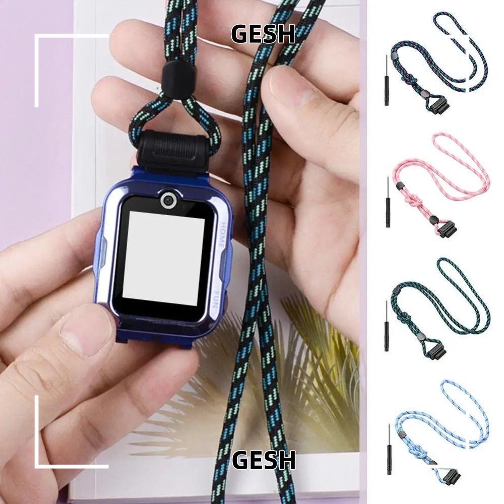 GESH โทรศัพท์นาฬิกา Lanyard,ทนทานสวมใส่นาฬิกาเด็ก,ปรับความยาว Universal เด็ก Smartwatch สายรัดสําหรั