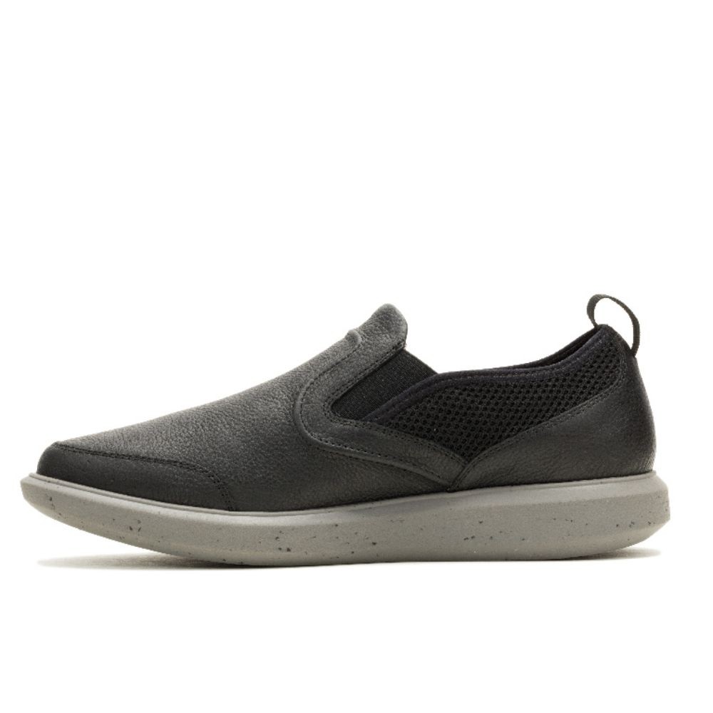 Hush Puppies حذاء رجالي جلد طبيعي كاجوال — أسود — صورة 3