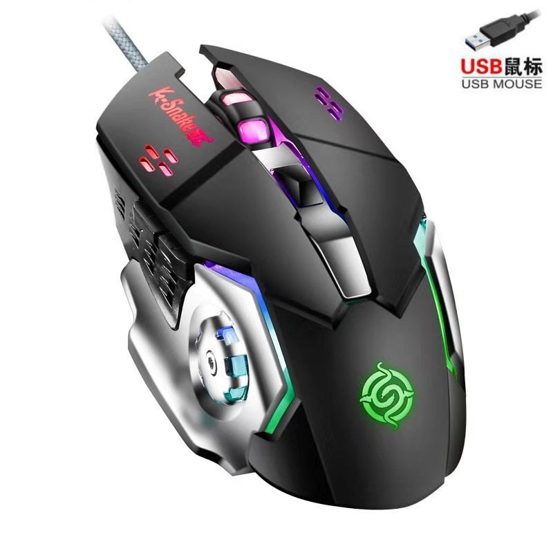 [คลังสินค้าพร้อม] Viper Q Game Mechanical Mouse Macro Definition Gaming Jedi Survival Desktop Notebo