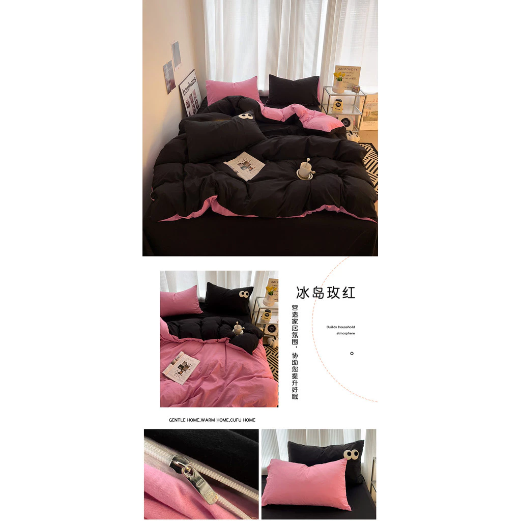ชุดเครื่องนอนผ้าฝ้ายสีดำ ขนาด 6.5 ฟุต พร้อมปลอกหมอน thumbnail 9