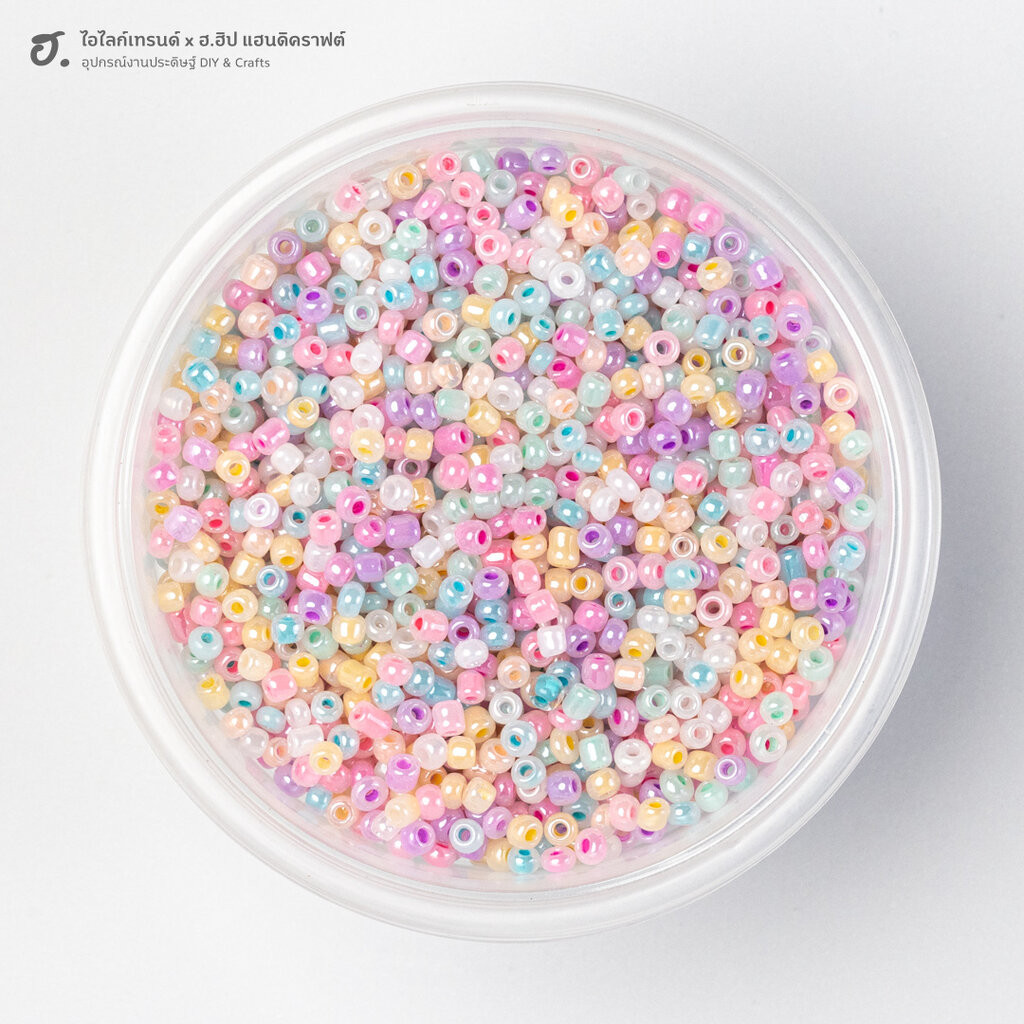 ลูกปัดเม็ดทราย ขนาด 2 มม. คละสีพาสเทล Cloudberry Sorbet