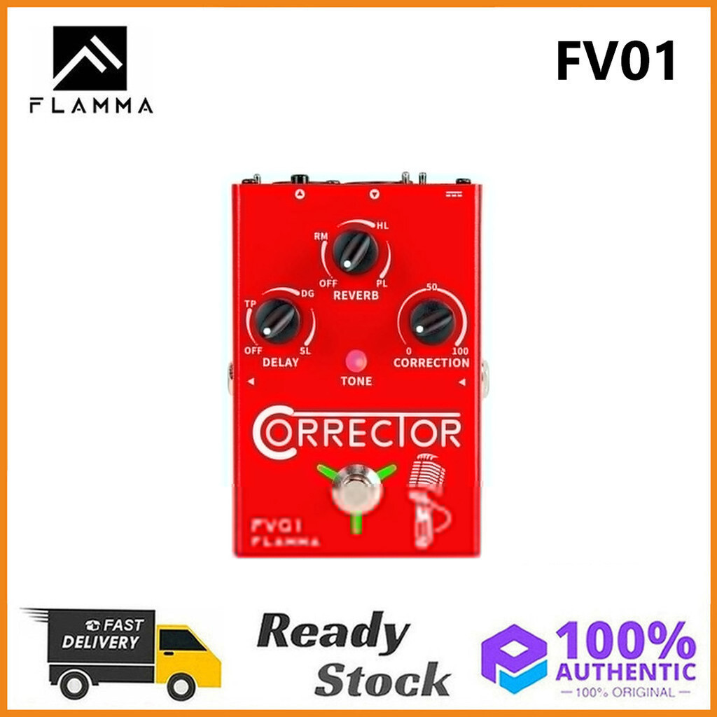 Original FLAMMA FV01 Vocal Effects Processor Pitch Correction Delay Reverb Effects สําหรับ crophone 