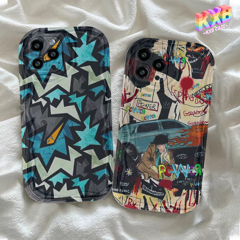 Realme kxb กรณี Graffiti Cool น่ารักศิลปะที่สวยงามสําหรับ Realme C21 C21Y C25Y C31 C33 C35 C53 C55 C