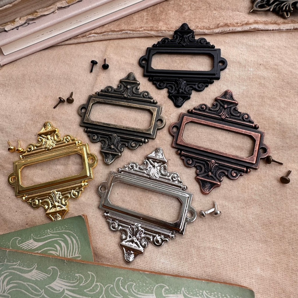 Junk journal บัญชีอุปกรณ์โลหะกรอบป้ายกว้าง2มุม