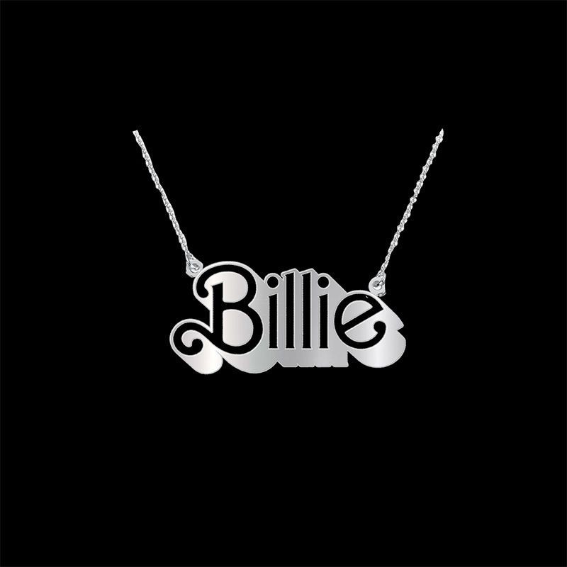 สร้อยคอนามธรรม Billie Eilish แบบมินิคลาวิกาสำหรับผู้หญิง ออกแบบสไตล์ Hip-Hop พร้อมตัวอักษรภาษาอังกฤษ