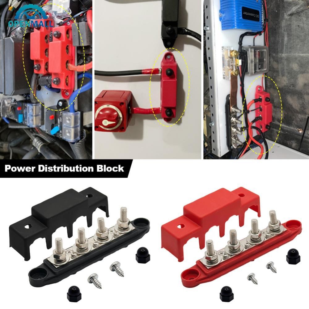 OPENMALL DC 12V-48V 250A RV เรือยอชท์เรือ Bus Bar Terminal แบตเตอรี่ Power Distribution Block ฝาครอบ