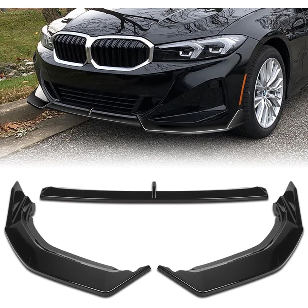 W-POWER, Front Bumper Lip fit สําหรับใช้งานร่วมกับ 2023-2025 BMW (G20) 3-Series 330e 330i Base Model
