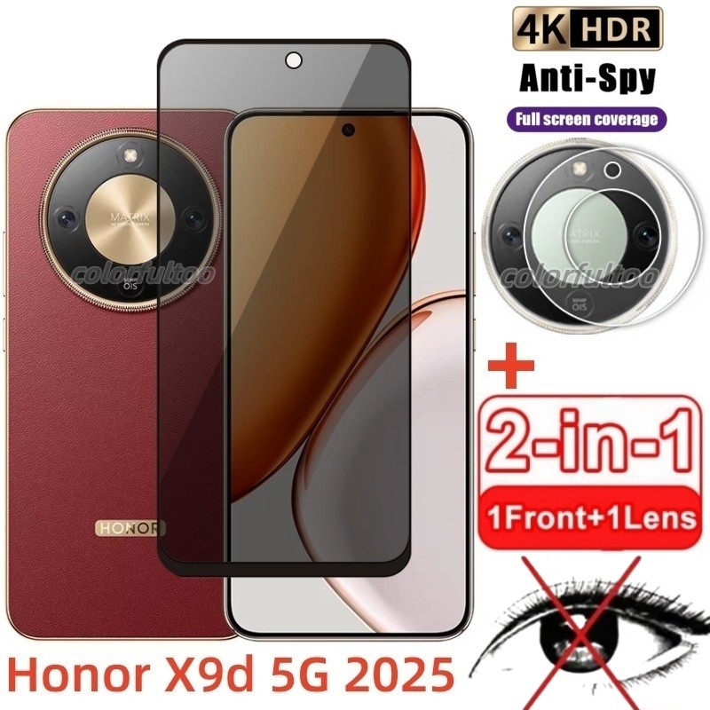 2in1 ความเป็นส่วนตัวกระจกนิรภัยสําหรับ Honor X9D X 9d X9C HonorX9C 4G 5G 9H ป้องกัน Spy กระจกส่วนตัว