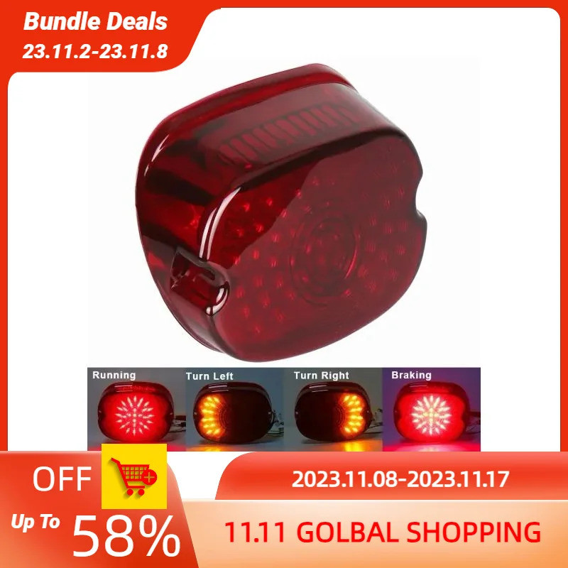 ไฟท้ายไฟเลี้ยวแบบบูรณาการสําหรับ Harley Davidson Sportster 883 1200 Dyna FXD Road King เบรคสีแดงวิ่ง