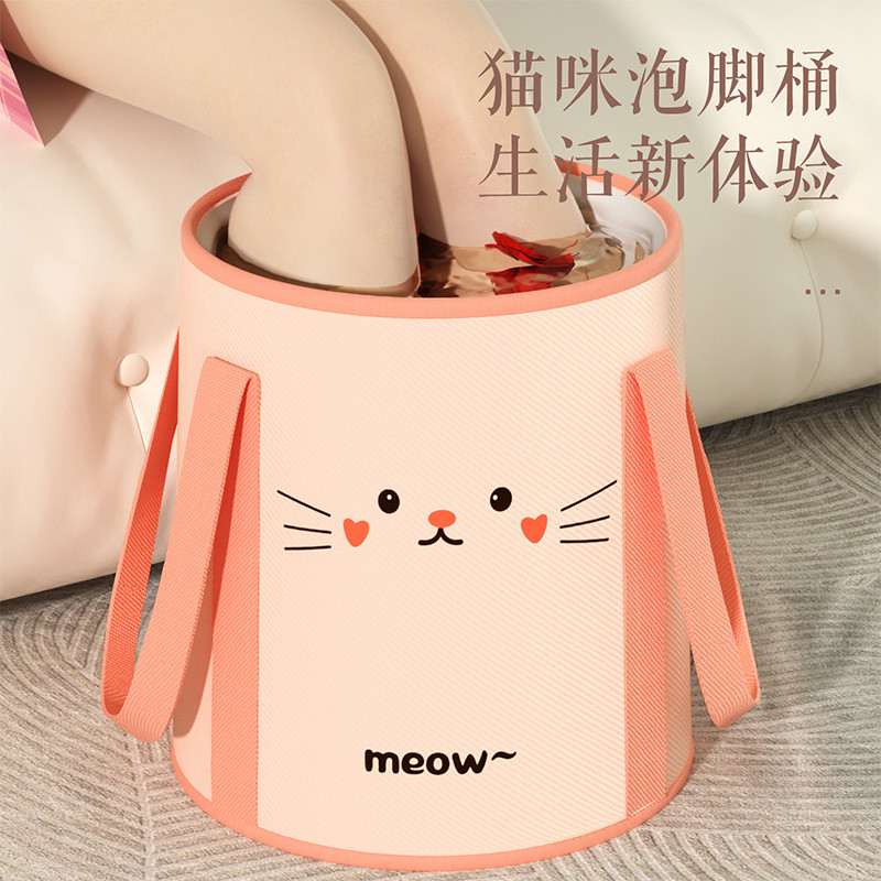 ถังแช่เท้าพับได้ Over-the-Calf High-Depth Barrel ไม่ง่ายต่อการเทในครัวเรือนกระเป๋าแช่เท้า Over-the-K