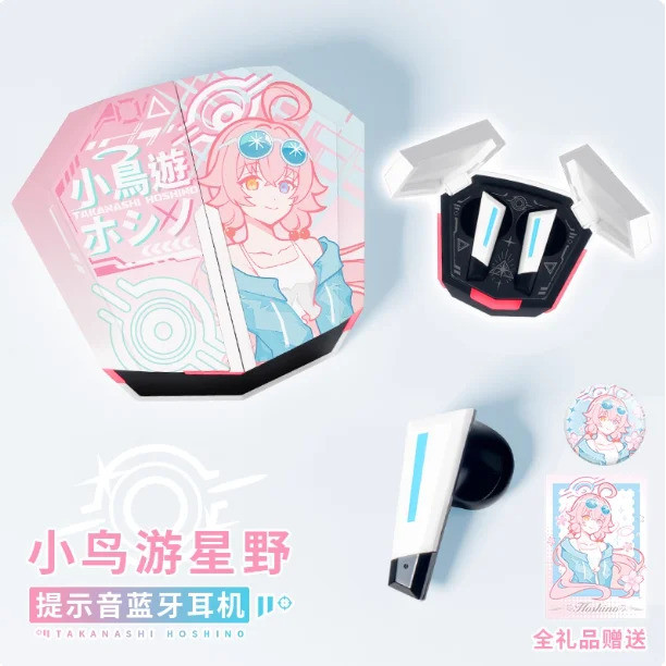 ใหม่อะนิเมะหูฟังนักเรียนการ์ตูน Blue Archive Takanashi Hoshino คอสเพลย์หูฟังไร้สายชนิดใส่ในหู Touch 