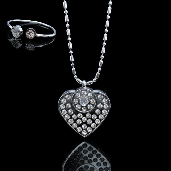 1 ชุด TITANIUM QUANTUM BIO MAGNET HEALTH NECKLACE AND BRACELET M-9