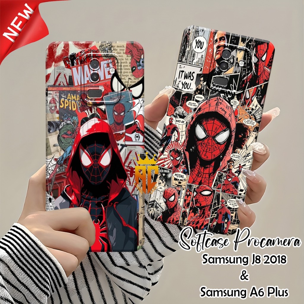 Softcase SAMSUNG J8 2018 / SAMSUNG A6 PLUS - Fashion Case Spiderman Motif - Cool Case - Aesthetic Ca