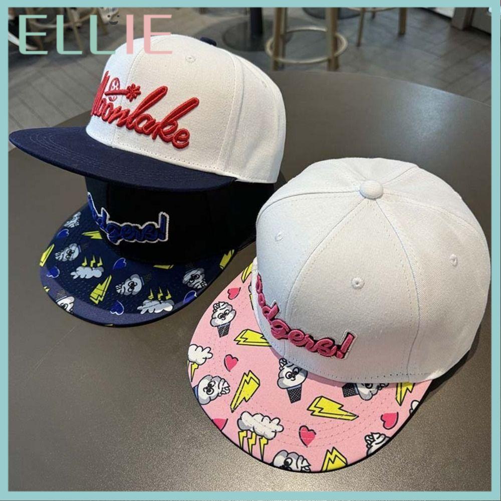 หมวกทรงฮิปฮอป Ellie ออกแบบเย็บปักถักร้อยตัวอักษร ระบายอากาศได้ดี สไตล์แฟชั่นกลางแจ้งกันแดดได้ดี