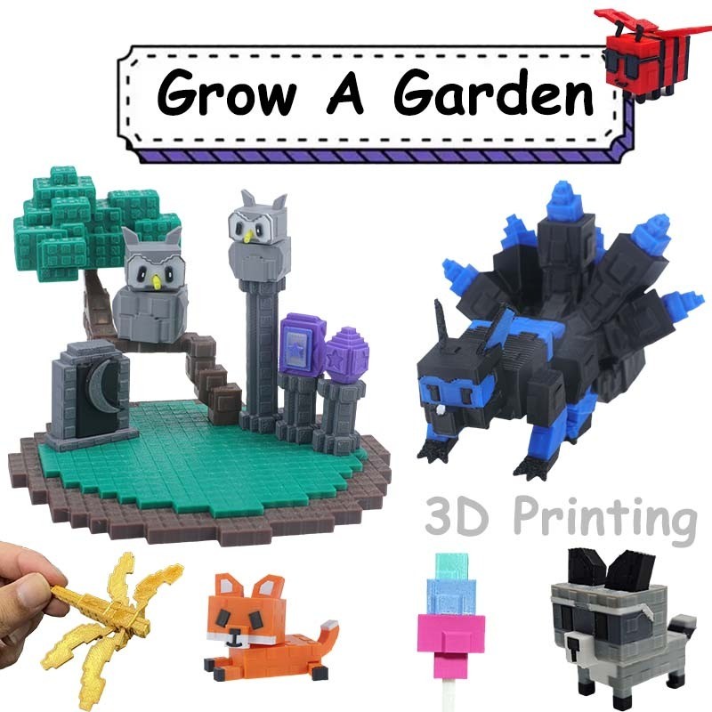 Grow A Garden Toy Lunar Glow Event Main Event Island รุ่น Raccoon Kitsune Roblox ของเล่น 3D Action F