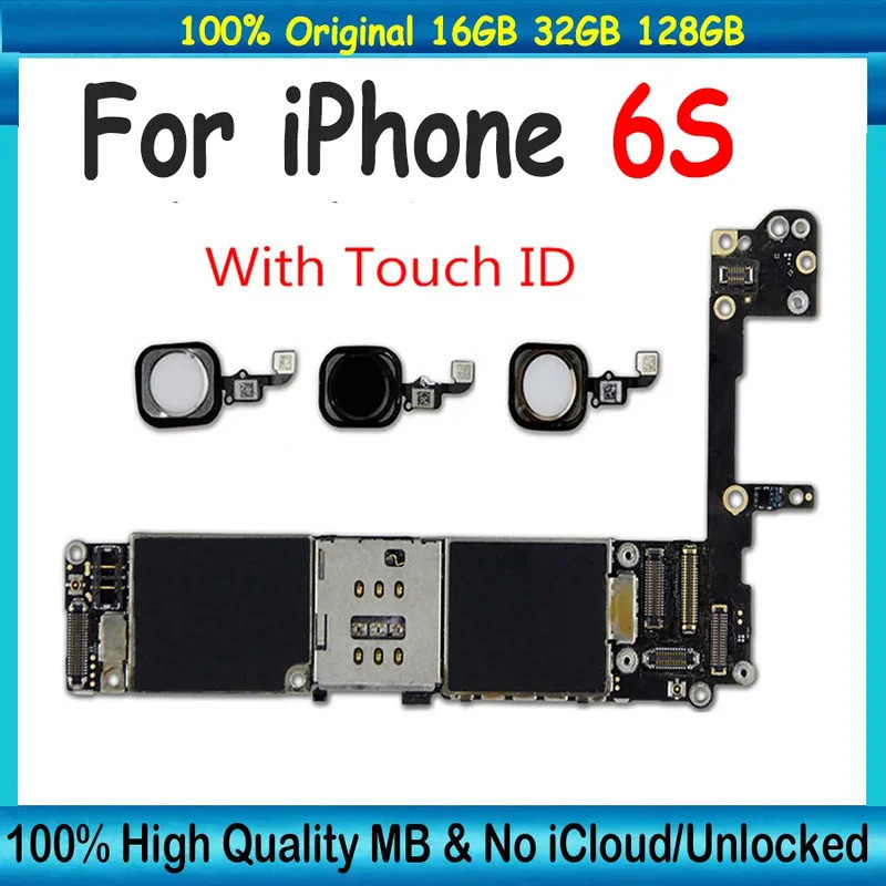 สําหรับ 6 6S ฟรี iCloud Logic Board ทดสอบดีสําหรับเมนบอร์ด 6S ชิปเต็มระบบ iOS ปลดล็อคเมนบอร์ดที่ดี