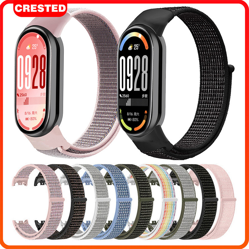 สายรัดไนลอนสำหรับ Xiaomi miband 10 9 8 สำหรับ Mi band 9 8