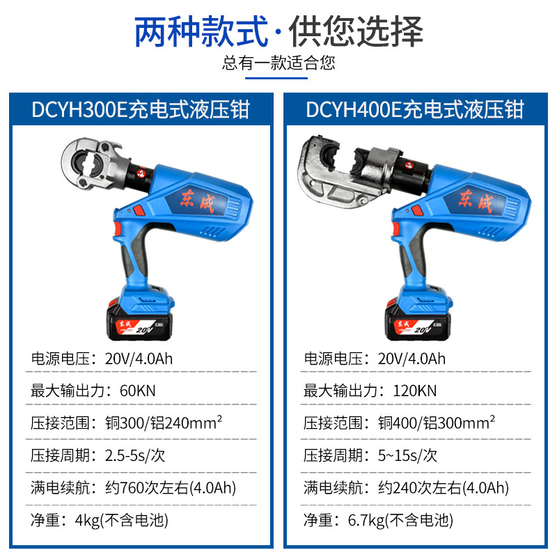 Dongcheng DCYH400 คีมไฮดรอลิกไฟฟ้า 20V ชาร์จ DCYJ120 เครื่องตัดสายเคเบิล Dongcheng แบตเตอรี่ลิเธียมไ