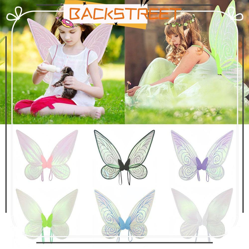 BACKSTAGE Fairy Wings สําหรับผู้ใหญ่เด็ก, Party Favor Dress up Angel Wings for Girls, Sparkling Hall
