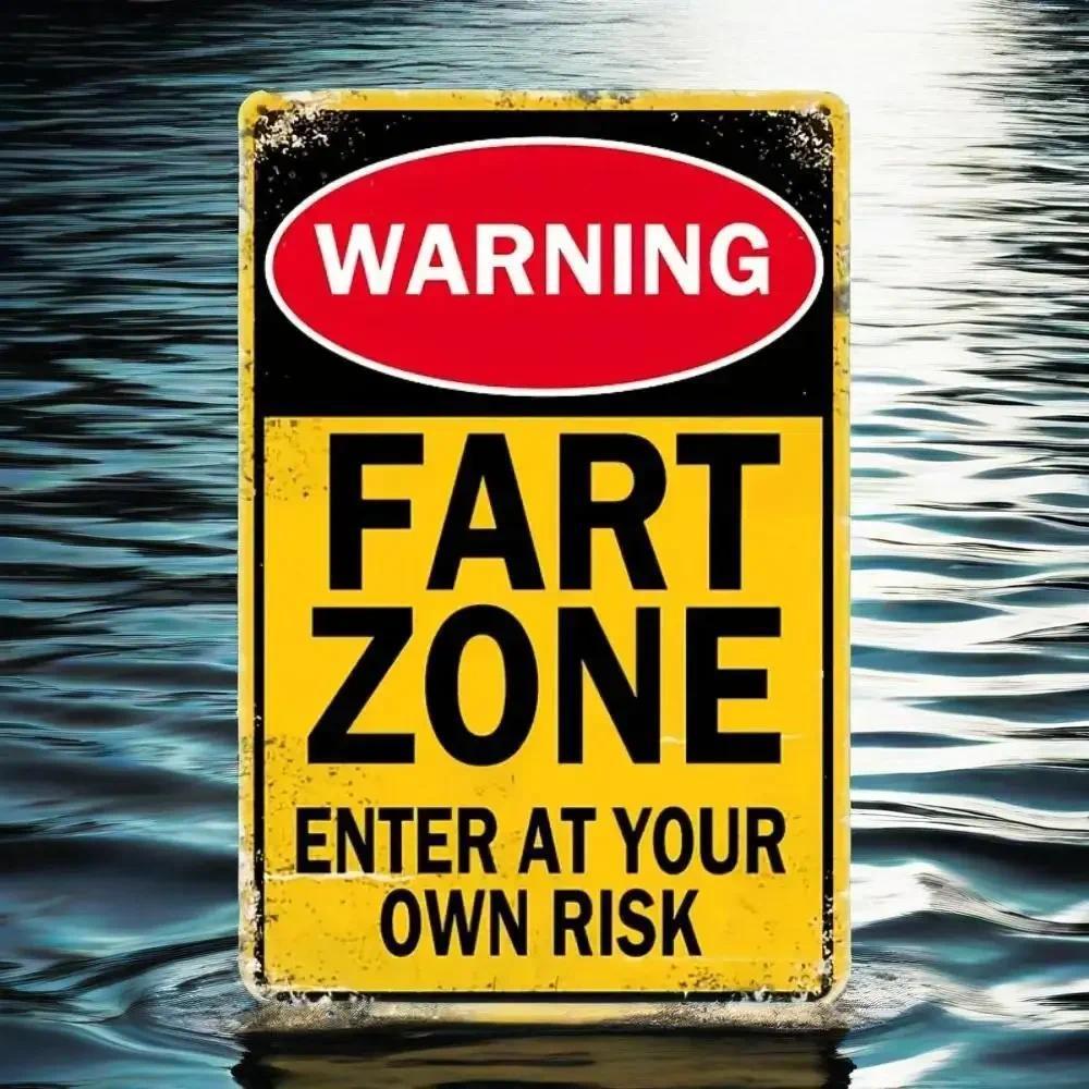 HELLOYOUNG Artisanal Wind-Rust Patina ป้ายดีบุกกันน้ํา Retro Fart Zone อารมณ์ขัน Mala กับแก๊ส Cloud 