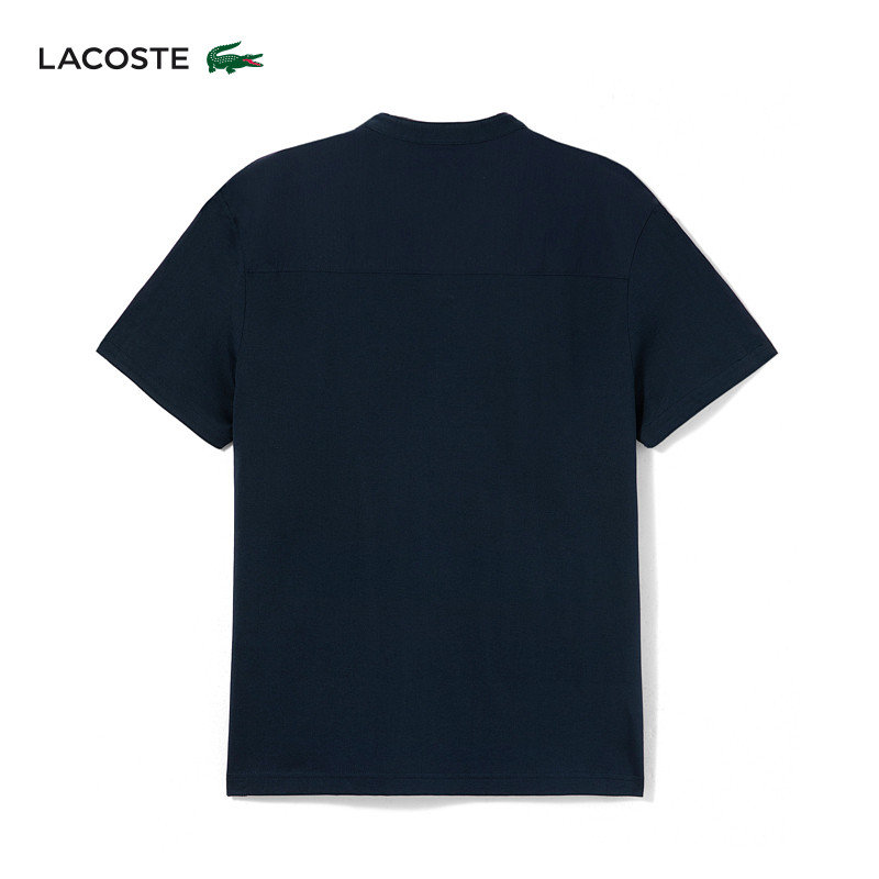 LACOSTE เสื้อยืดแขนสั้นผู้ชาย สีคราม สำหรับงานและการพักผ่อน