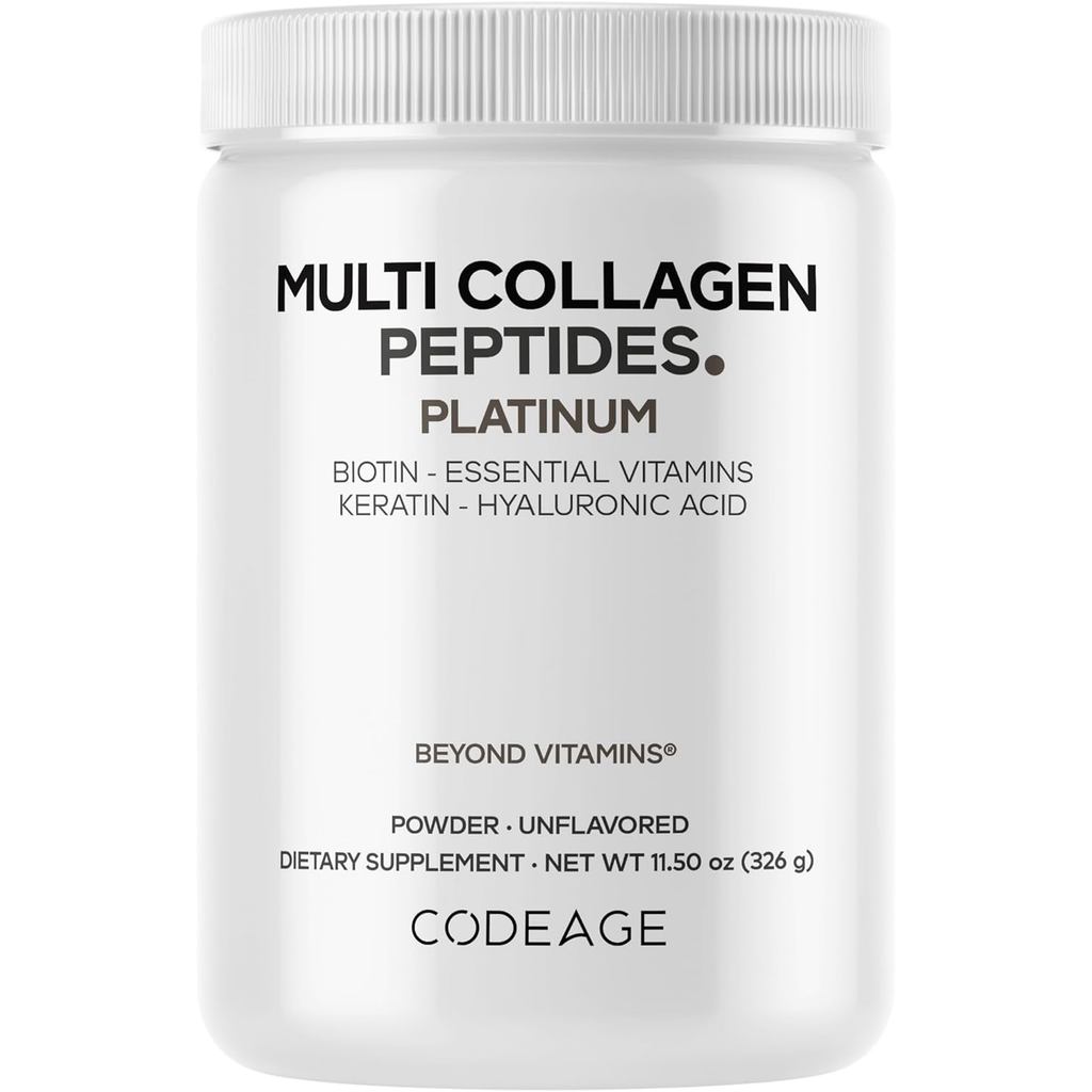Codeage Multi Collagen for Women & Men Biotin 10000mcg Keratin, Protein Powder Vitamin C B6 D3, Hyal
