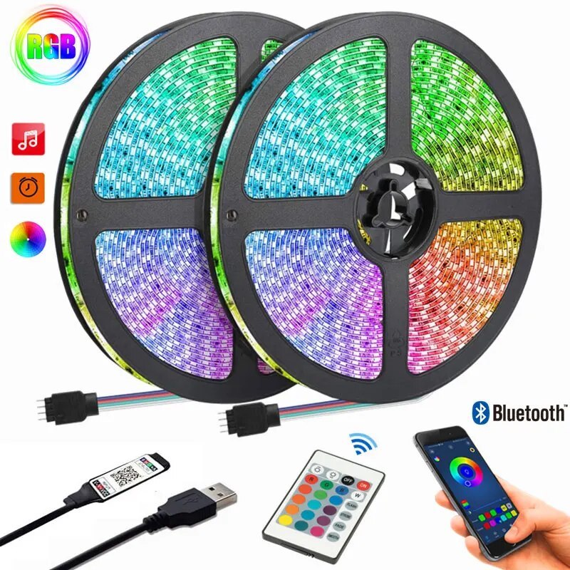 USB 5V Led Lights APP and 24Keys Remote Control RGB Flexible Tape Diode Lights for TV Background Luc