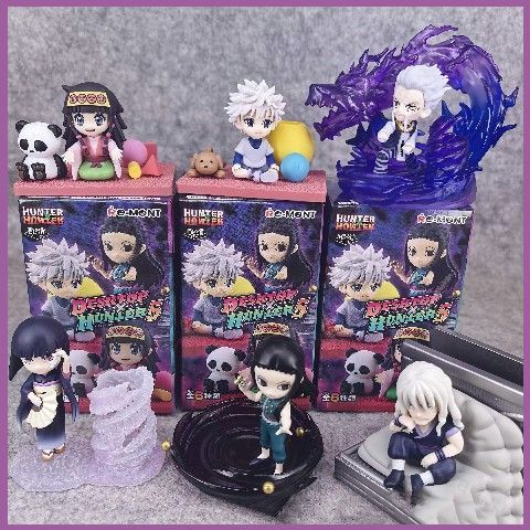 6pcs HUNTER HUNTER Action Figure Killua Zoldyck Alluka Illum Zoldyck ตุ๊กตาของเล่นเครื่องประดับของขว