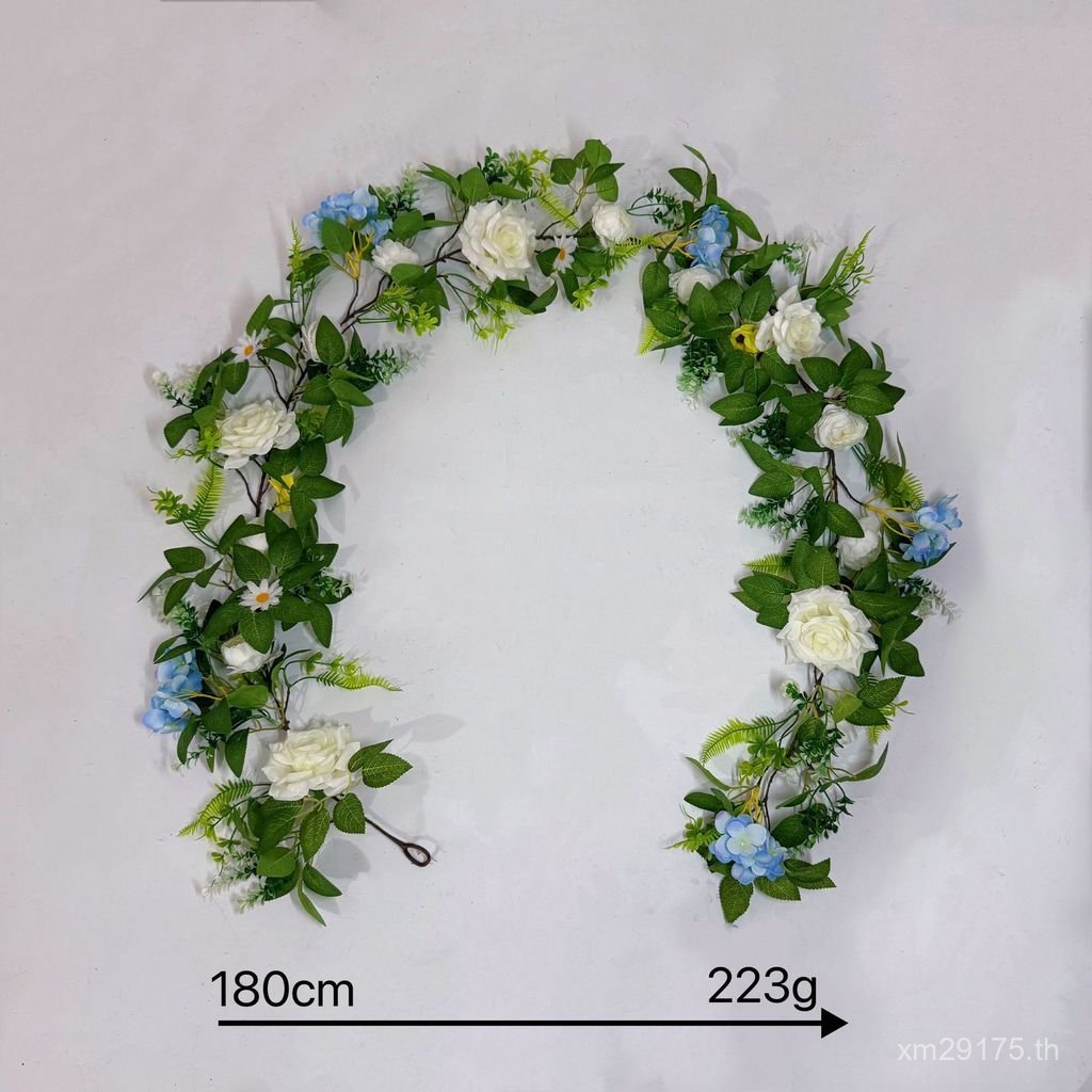 Wall Rose Influencer Blocking เครื่องปรับอากาศจําลองดอกไม้ประดิษฐ์ตกแต่งดอกไม้ท่อผนัง Vine ประตูหัวห