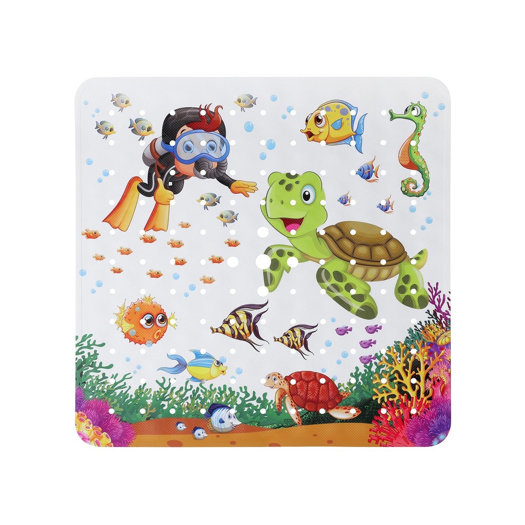 เด็กการ์ตูนรูปแบบ 53X53 ซม.สแควร์ห้องน้ํา Anti-Slip MAT พรมปูพื้นห้องน้ํา Daigou น่ารัก 2X0V