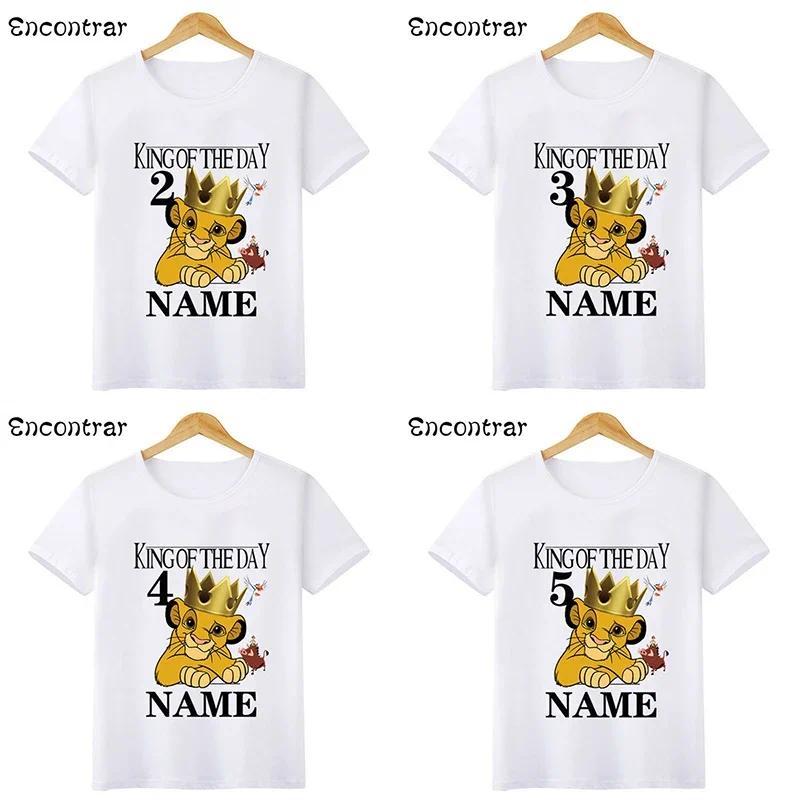 Disney King of the Day Lion Simba Cartoon Birthday Boys T-shirt 1 2 3 4 5 6 7 8 9 Years T shirt Baby