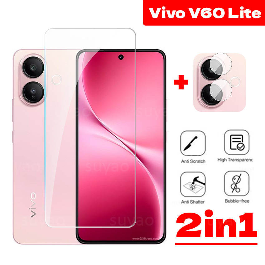 สําหรับ Vivo V60Lite V60 Lite 2025 ป้องกันหน้าจอฟิล์มเลนส์กล้อง VivoV60Lite โทรศัพท์กระจกนิรภัย Clear HD 9H โปร่งใส