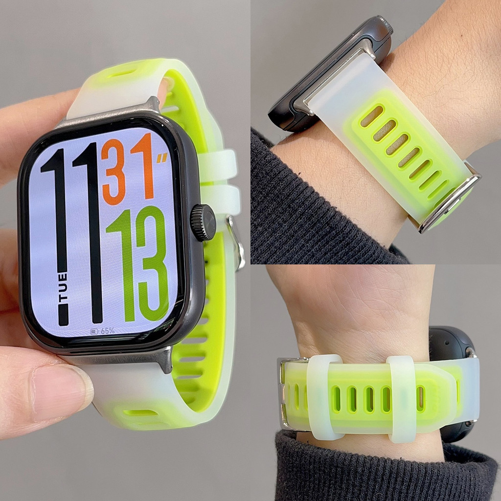 โปร่งใสทูโทนซิลิโคนสําหรับ Redmi 6 5 4 3 Active Strap Watchband สร้อยข้อมือระบายอากาศสําหรับ Redmi Watch 5 Lite/Active Smartwatch อุปกรณ์เสริม